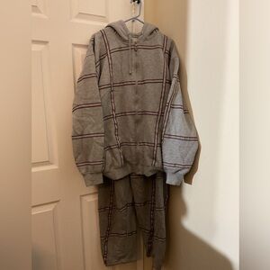 Veezo wear Gray Striped Hoodie and Pants Set